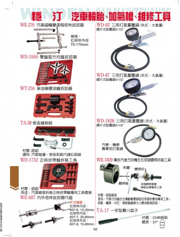 汽车轮胎、加气枪、维修工具